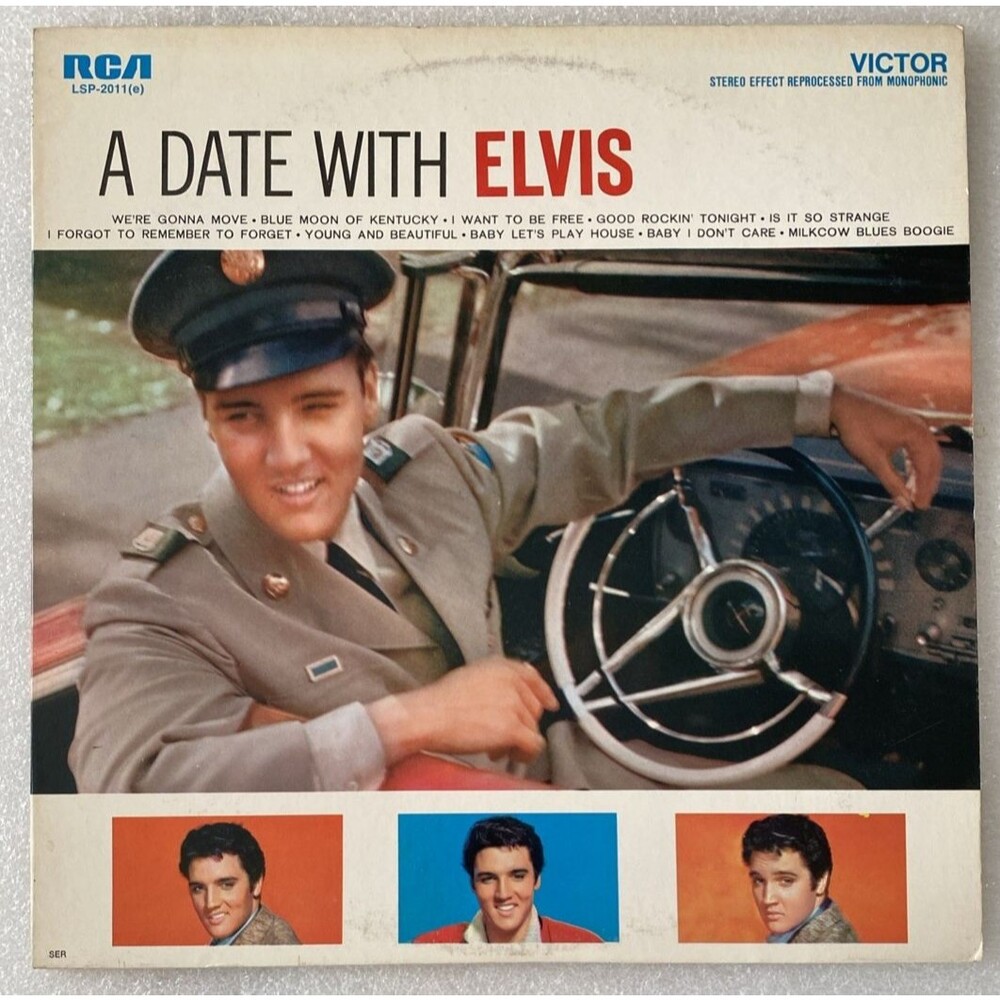 ELVIS PRESLEY: A Date With Elvis LSP-2011(e) 70s Reissue LP VG Vinyl Record